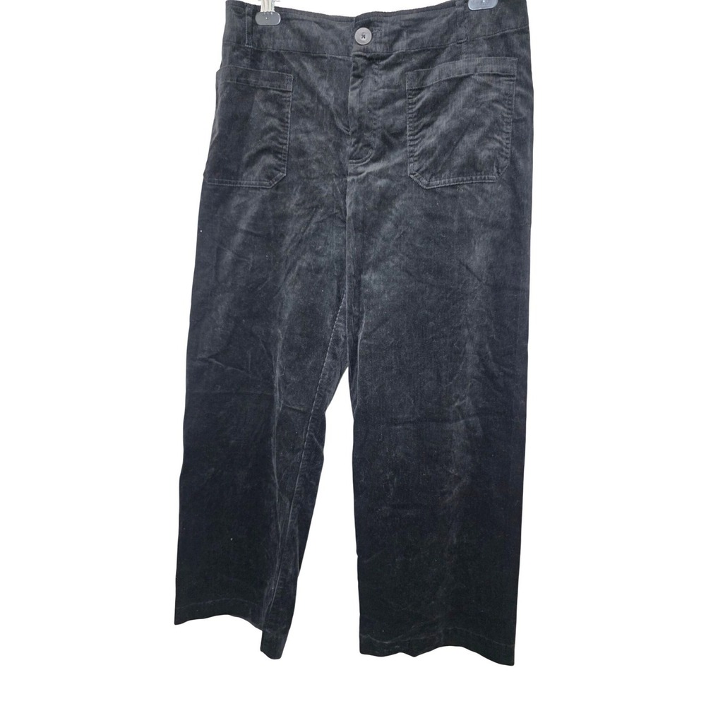 Matty M. Women's L Black Corduroy Wide-Leg Grunge Pants Front & Back Pockets